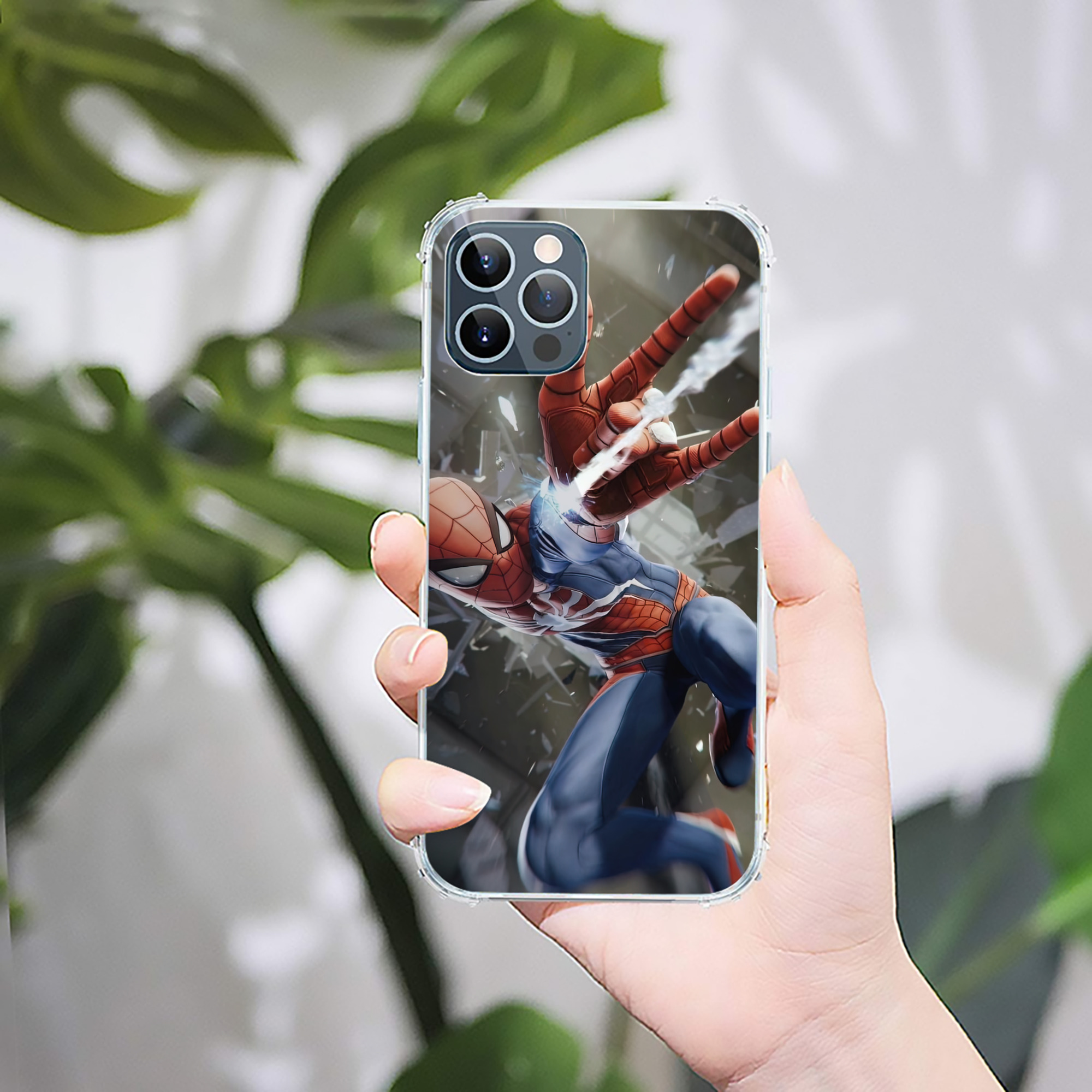 （画像用） Spider Man スパイダーマン 【iPhone 12シリーズ対応】透明スマホケース（クリアソフトケース）